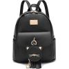 I IHAYNER Girls Fashion Backpack Mini Purse Backpack for Women Small Leather Backpack Purse for Teen Girls with Coin Purse(Black-2)