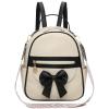 I IHAYNER Girls Mini Backpack Cute Bowknot Leather Backpack for Girls Designer Small Shoulder Bag Fashion Handbag for Women Black(Black)
