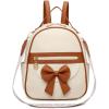 I IHAYNER Girls Mini Backpack Cute Bowknot Leather Backpack for Girls Designer Small Shoulder Bag Fashion Handbag for Women Black(Brown)
