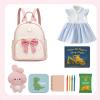 I IHAYNER Mini Backpcak for Girls Small Bowknot Quilted Leather Backpack Purse for Women Travel Cute Trendy Stuff Gifts for Kids Pastel Pink(Hot Pink)