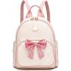 I IHAYNER Mini Backpcak for Girls Small Bowknot Quilted Leather Backpack Purse for Women Travel Cute Trendy Stuff Gifts for Kids Pastel Pink(Hot Pink)