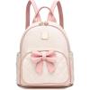 I IHAYNER Mini Backpcak for Girls Small Bowknot Quilted Leather Backpack Purse for Women Travel Cute Trendy Stuff Gifts for Kids Pastel Pink(Light Pink)