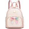 I IHAYNER Mini Backpcak for Girls Small Bowknot Quilted Leather Backpack Purse for Women Travel Cute Trendy Stuff Gifts for Kids Pastel Pink(Pastel Pink)