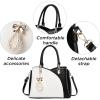 I IHAYNER Womens Leather Handbags Purses for Girls Top-handle Large Totes Satchel Shoulder Bag for Ladies with Pompom(Black)