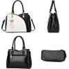 I IHAYNER Womens Leather Handbags Purses for Girls Top-handle Large Totes Satchel Shoulder Bag for Ladies with Pompom(Black)