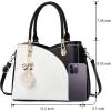 I IHAYNER Womens Leather Handbags Purses for Girls Top-handle Large Totes Satchel Shoulder Bag for Ladies with Pompom(Pink)