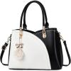 I IHAYNER Womens Leather Handbags Purses for Girls Top-handle Large Totes Satchel Shoulder Bag for Ladies with Pompom(Black)