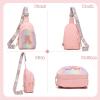 I IHAYNER Birthday Gifts for 3 4 5 6 7 8 9 10 11 12 13 Year Old Girls Small Initial Sling Bag for Travel Cute Crossbody Bag (Purple-K）(Pink)