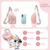 I IHAYNER Birthday Gifts for 3 4 5 6 7 8 9 10 11 12 13 Year Old Girls Small Initial Sling Bag for Travel Cute Crossbody Bag (Purple-K）(Pink)