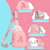 I IHAYNER Birthday Gifts for 3 4 5 6 7 8 9 10 11 12 13 Year Old Girls Small Initial Sling Bag for Travel Cute Crossbody Bag (Purple-K）(Pure Pink)