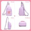 I IHAYNER Birthday Gifts for 3 4 5 6 7 8 9 10 11 12 13 Year Old Girls Small Initial Sling Bag for Travel Cute Crossbody Bag (Purple-K）(Pure Purple)
