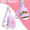 I IHAYNER Birthday Gifts for 3 4 5 6 7 8 9 10 11 12 13 Year Old Girls Small Initial Sling Bag for Travel Cute Crossbody Bag (Purple-K）(Pure Purple)