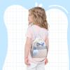 I IHAYNER Cute Small Backpack Purse with Bow Mini Backpack Fashion Vegan Leather Pompom Backpack Shoulder Bag for Girs Blue(Blue)