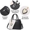 Womens Leather Handbags Purse Top-handle Bags Contrast Color Stitching Totes Satchel Shoulder Bag for Ladies(Pink)