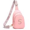 I IHAYNER Birthday Gifts for 3 4 5 6 7 8 9 10 11 12 13 Year Old Girls Small Initial Sling Bag for Travel Cute Crossbody Bag (Purple-K）(Pure Pink)