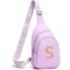 I IHAYNER Birthday Gifts for 3 4 5 6 7 8 9 10 11 12 13 Year Old Girls Small Initial Sling Bag for Travel Cute Crossbody Bag (Purple-K）(Pure Purple)