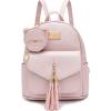 I IHAYNER Girls Fashion Backpack Mini Purse Backpack for Women Small Leather Backpack Purse for Teen Girls with Coin Purse(Gold Pink)