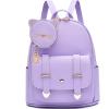 I IHAYNER Girls Fashion Backpack Mini Purse Backpack for Women Small Leather Backpack Purse for Teen Girls with Coin Purse(Purple-1)