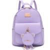 I IHAYNER Girls Fashion Backpack Mini Purse Backpack for Women Small Leather Backpack Purse for Teen Girls with Coin Purse(Purple-2)