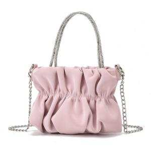 I IHAYNER Women Pleated Clutch Bag Evening Handbag for Parties Soft Vegen Leather Shoulder Bag for Women Chain Crossbody Bag