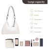 I IHAYNER Leather Shoulder Bag for Women Crescent Shoulder Purse Small Hobo Purse Retro Clutch Classic Underarm Tote Bag(Beige)