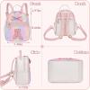 I IHAYNER Girls Initial Purse Small Backpack for Kids Cute Mini Backpack for Girls Personalized Trendy Stuff Gifts for Women （Pink-S）(Glitter Pink)