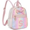 I IHAYNER Girls Initial Purse Small Backpack for Kids Cute Mini Backpack for Girls Personalized Trendy Stuff Gifts for Women （Pink-S）(Glitter Pink)