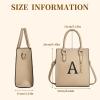 I IHAYNER Women Tote Bags Trendy Personalized Initial Shoulder Bag Top Handle Satchel Purse for Women Crossbody Hobo Handbags(Khaki-a)