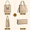 I IHAYNER Women Tote Bags Trendy Personalized Initial Shoulder Bag Top Handle Satchel Purse for Women Crossbody Hobo Handbags(Khaki-m)