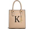 I IHAYNER Women Tote Bags Trendy Personalized Initial Shoulder Bag Top Handle Satchel Purse for Women Crossbody Hobo Handbags(Khaki-k)