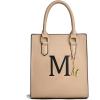 I IHAYNER Women Tote Bags Trendy Personalized Initial Shoulder Bag Top Handle Satchel Purse for Women Crossbody Hobo Handbags(Khaki-m)