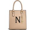 I IHAYNER Women Tote Bags Trendy Personalized Initial Shoulder Bag Top Handle Satchel Purse for Women Crossbody Hobo Handbags(Khaki-n)
