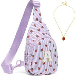 I IHAYNER Small Initial Sling Bag for Gilrs Christmas Gifts for Kids Girls – Birthday Gifts for 3 4 5 6 7 8 9 10 11 12 13 Year Old Girls Crossbody Bag Purse Cute Personalized Trend Stuff Strawberry-A(Strawberry-A)