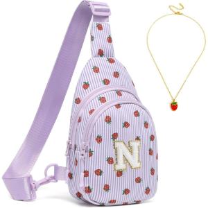 I IHAYNER Small Initial Sling Bag for Gilrs Christmas Gifts for Kids Girls – Birthday Gifts for 3 4 5 6 7 8 9 10 11 12 13 Year Old Girls Crossbody Bag Purse Cute Personalized Trend Stuff Strawberry-A(Strawberry-n)