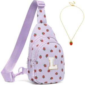 I IHAYNER Small Initial Sling Bag for Gilrs Christmas Gifts for Kids Girls – Birthday Gifts for 3 4 5 6 7 8 9 10 11 12 13 Year Old Girls Crossbody Bag Purse Cute Personalized Trend Stuff Strawberry-A(Strawberry-L)