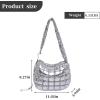 I IHAYNER Puffer Tote Bag for Women Lightweight Quilted Padding Hobo Bag Large Soft Puffy Crossbody Shoulder Bag Purse Silver
