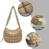 I IHAYNER Puffer Tote Bag for Women Lightweight Quilted Padding Hobo Bag Large Soft Puffy Crossbody Shoulder Bag Purse Silver