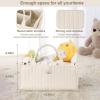 I IHAYNER Baby Diaper Caddy Basket – Baby Shower Caddy Organizer for Newborn Boys and Girls Waterproof Diaper Storage Pink
