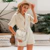 I IHAYNER Crossbody Purse for Women Soft Leather Shoulder Handbags Small Top Handle with Shoulder Strap for Travel(Ivory)
