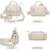 I IHAYNER Crossbody Purse for Women Soft Leather Shoulder Handbags Small Top Handle with Shoulder Strap for Travel(Ivory)