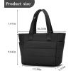 I IHAYNER Tote Bag for Women Lightweight Puffy Shoulder Bag with Compartments Stylish Quilted Tote Bag for Work Travel Ivory