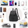 I IHAYNER Quilted Backpack Lightweight Puffer Backpack for Women Drawstring Padding Puffy Travel Daypacks Gym Bag for Ladies Black