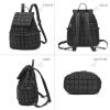 I IHAYNER Quilted Backpack Lightweight Puffer Backpack for Women Drawstring Padding Puffy Travel Daypacks Gym Bag for Ladies Black