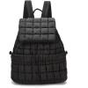 I IHAYNER Quilted Backpack Lightweight Puffer Backpack for Women Drawstring Padding Puffy Travel Daypacks Gym Bag for Ladies Black