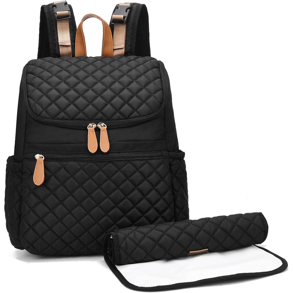 image:imageI IHAYNER Diaper Bag BackpackMultifunction Waterproof Diaper Bag with Changing Pad Large Capacity Travel Essentials Baby Diaper Bag Black