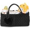 I IHAYNER Baby Diaper Caddy Cotton Rope Nursery Storage Bin and Car Organizer for Diapers and Wipes with Cute Pom-Pom Black
